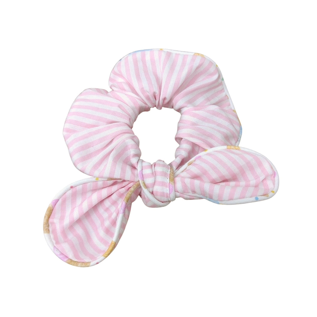 Pink and White Stripe Scrunchie