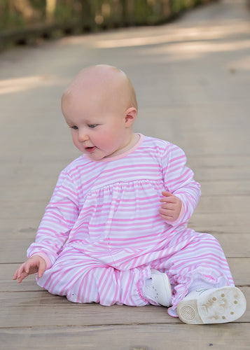 Lily Long Bubble, Pink Stripe Knit