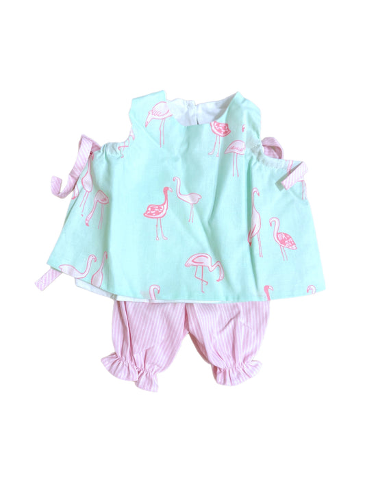 Doll Bloomer Set Frannie Flamingo