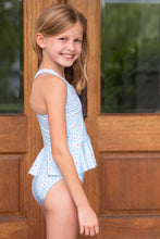 Collette Peplum Swim, Patriotic Daisy (Ready to Ship)